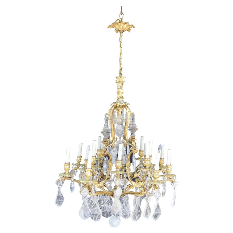 Late 19th Century Gilt Bronze and Rock Crystal Chandelier For Sale at ...