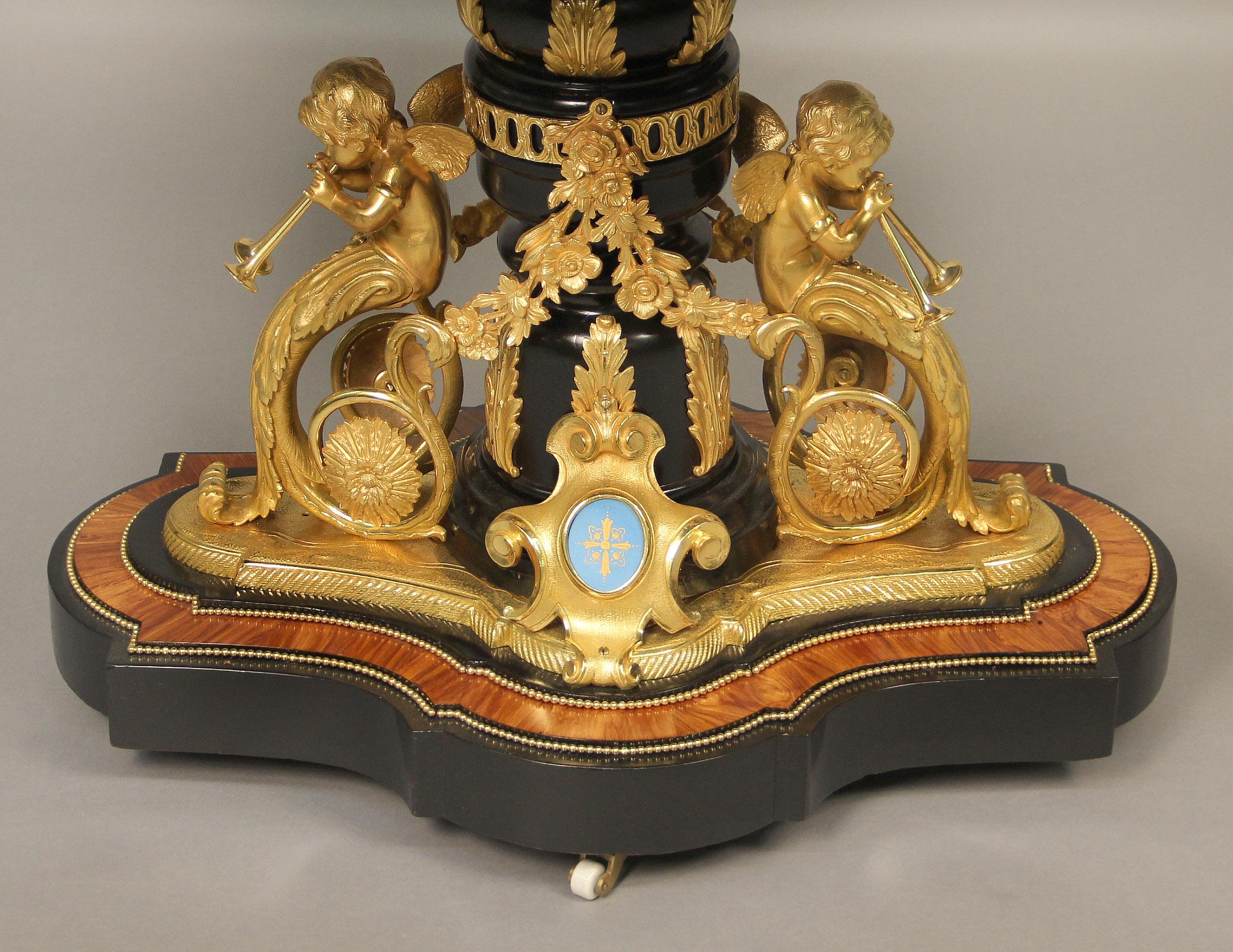 Late 19th Century Gilt-Bronze and Sèvres Style Porcelain Mounted Center Table 1
