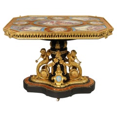 Late 19th Century Gilt-Bronze and Sèvres Style Porcelain Mounted Center Table