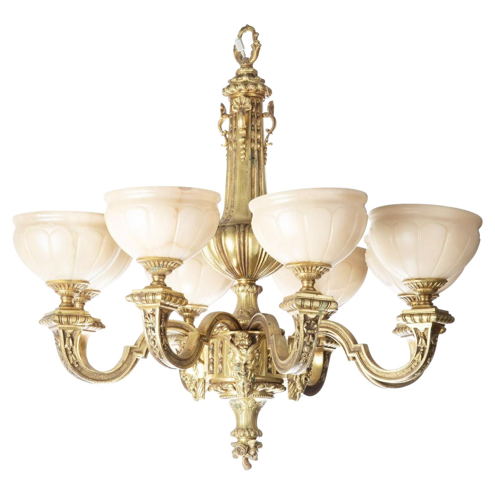 Late 19th Century Gilt-Bronze Chandelier For Sale