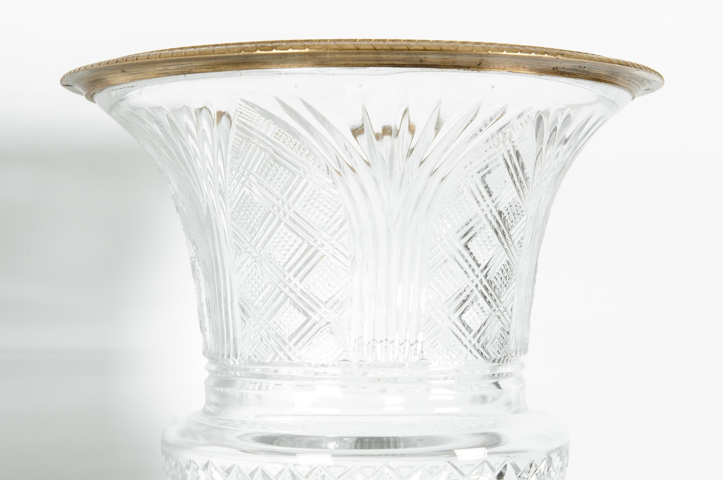 Late 19th Century Gilt Bronze / Cut Glass Vases / Centerpieces 3