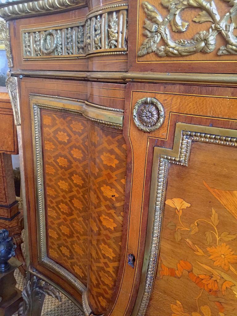 European Late 19th Century Gilt Bronze Marquetry Parquetry Commode after J H Riesner
