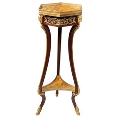 Antique Late 19th Century Gilt Bronze Mounted Empire Style Side Table