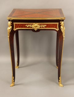 Late 19th Century Gilt Bronze Mounted Envelope Game Table by François Linke