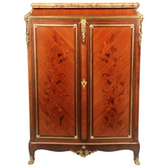 Late 19th Century Gilt Bronze Mounted Inlaid Marquetry Cabinet by Durand