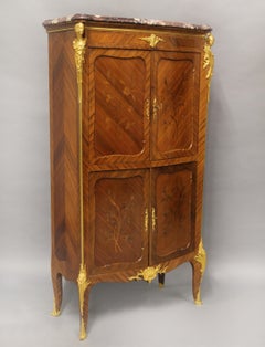 Late 19th Century Gilt Bronze Mounted Inlaid Marquetry Cabinet By Francois Linke