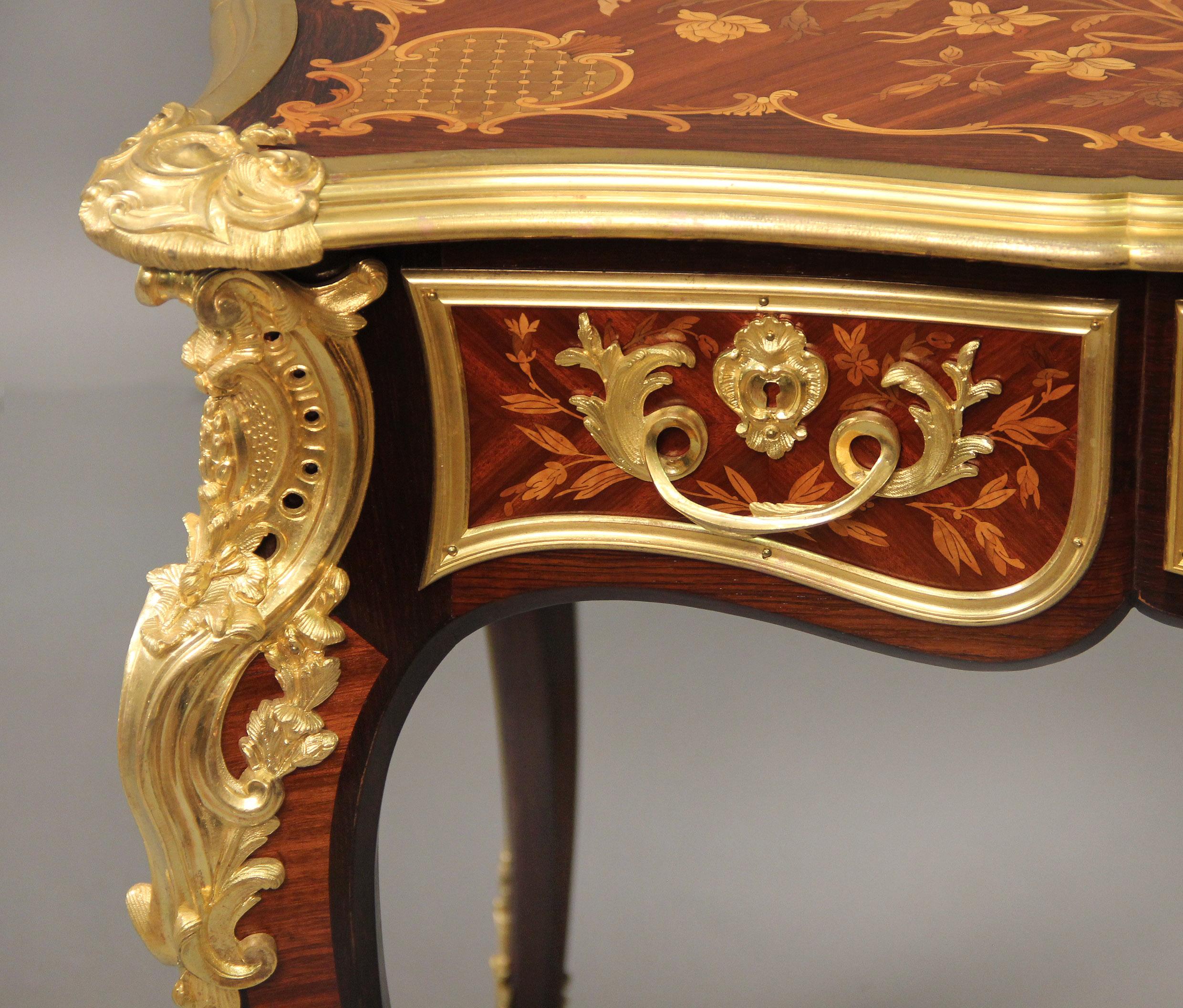 Late 19th Century Gilt Bronze Mounted Inlaid Marquety Table by Paul Sormani In Good Condition For Sale In New York, NY