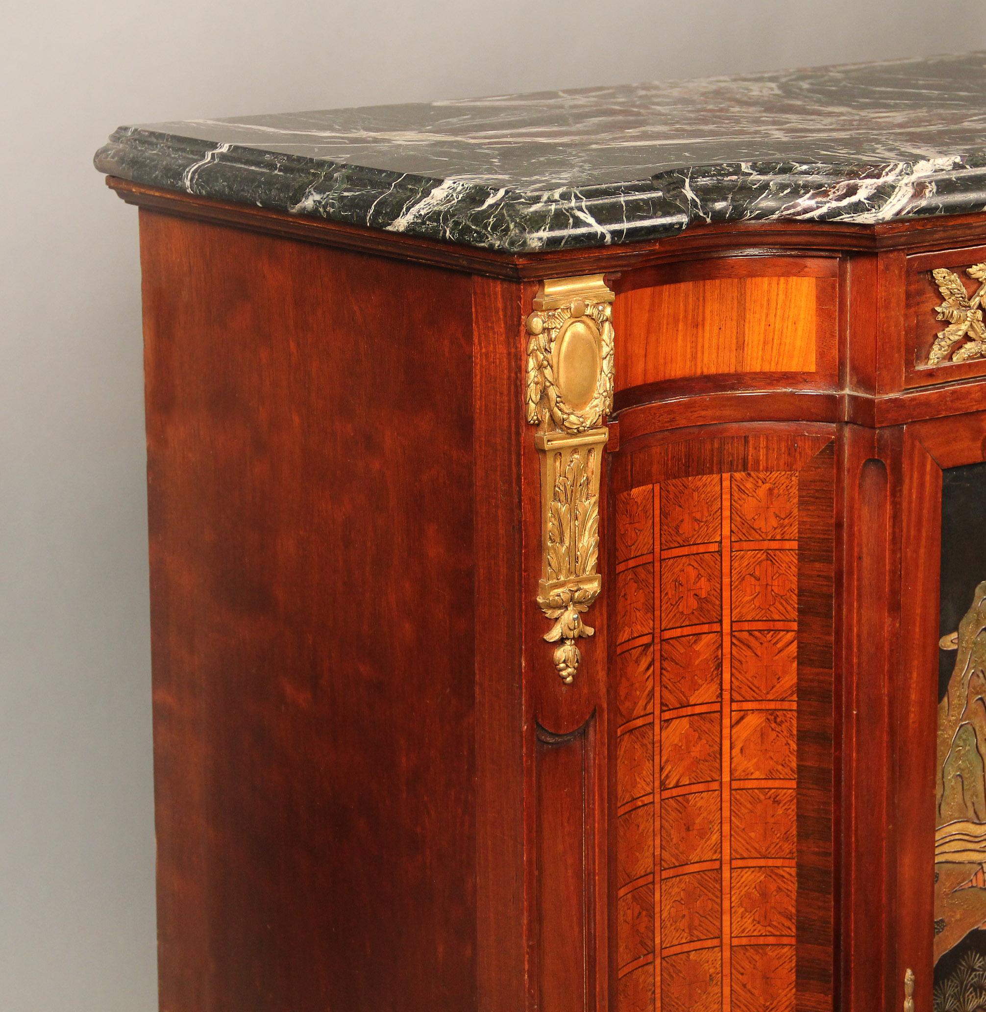 Late 19th Century Gilt Bronze Mounted Louis XVI Style Chinoiserie Cabinet In Good Condition For Sale In New York, NY