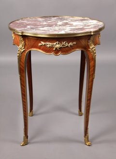 Late 19th Century Gilt Bronze-Mounted Marble-Top Lamp Table