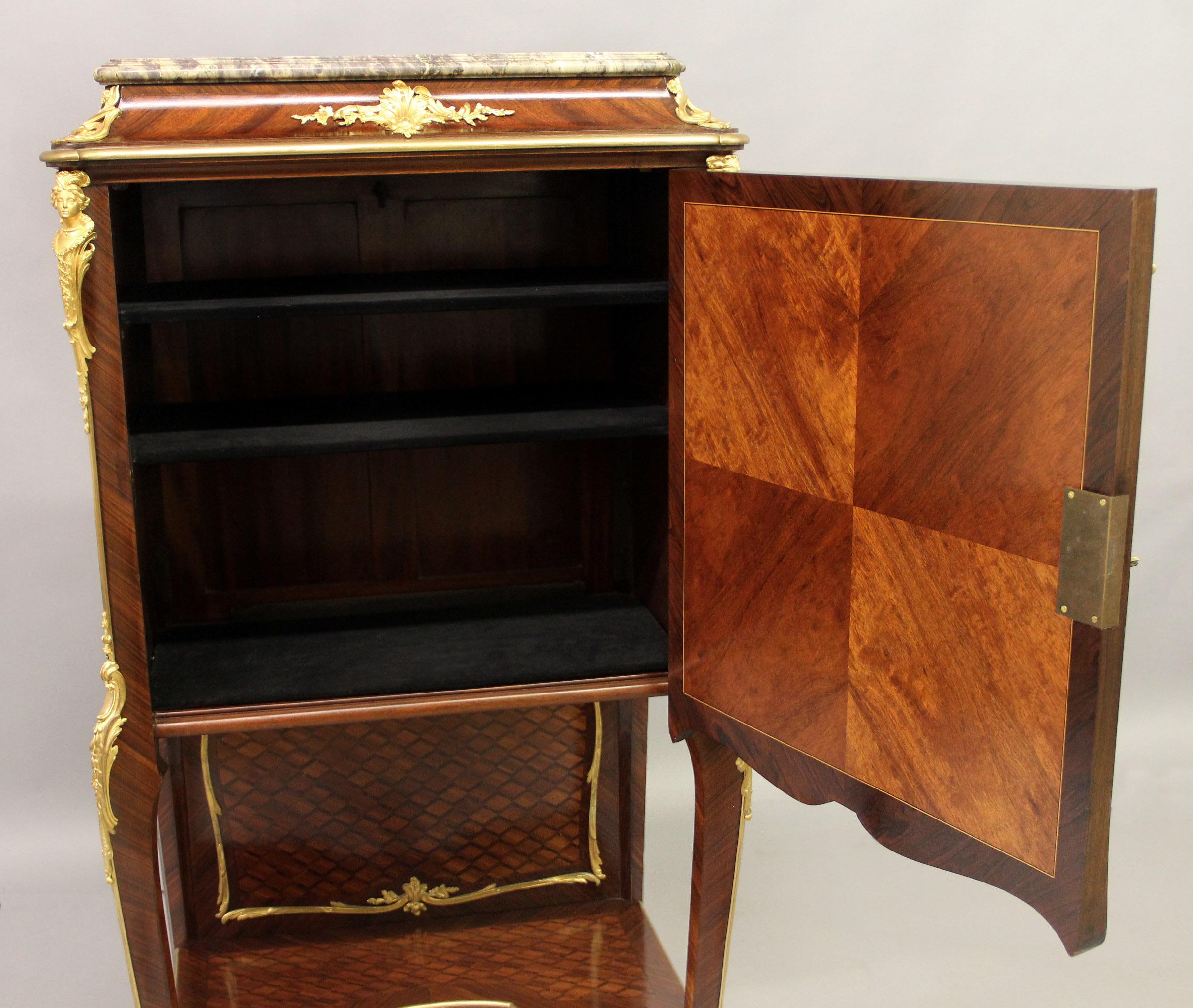 Late 19th Century Gilt Bronze Mounted Marquetry Cabinet by François Linke 1