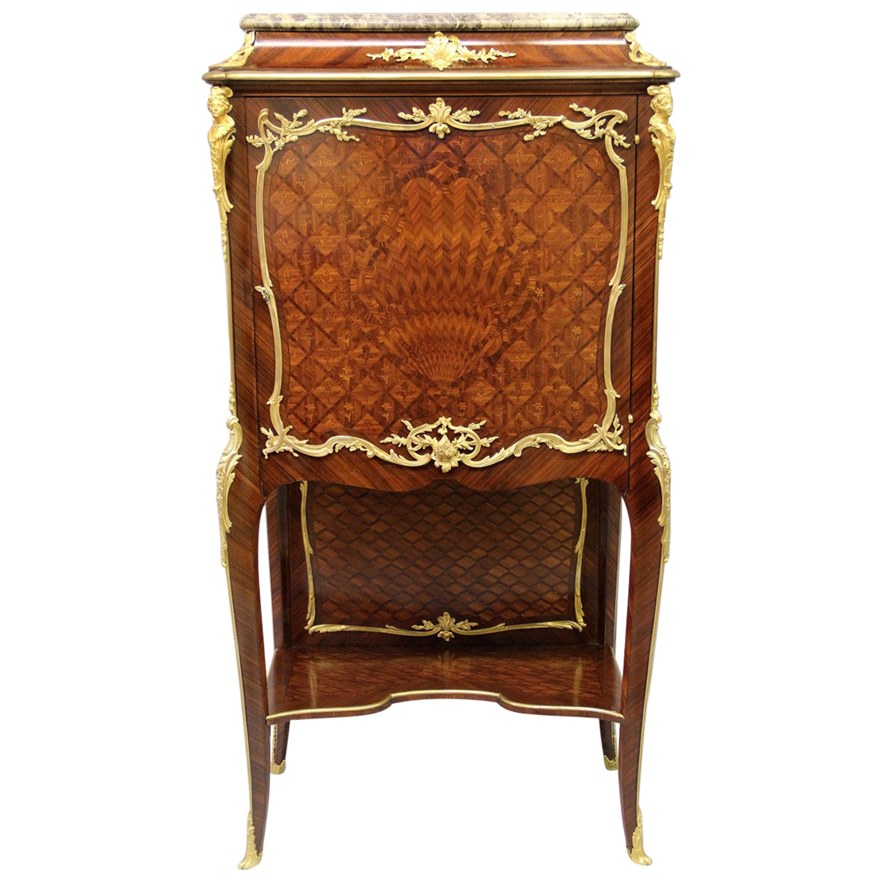 Late 19th Century Gilt Bronze Mounted Marquetry Cabinet by François Linke
