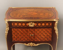 Late 19th Century Gilt Bronze Mounted Marquetry Night Tables by Paul Sormani