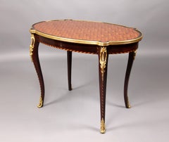 Beautiful Late 19th Century Gilt Bronze Mounted Parquetry-Top Center Table