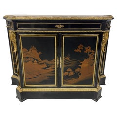 Late 19th Century Gilt Bronze Mounted Transitional Style Lacquer Cabinet
