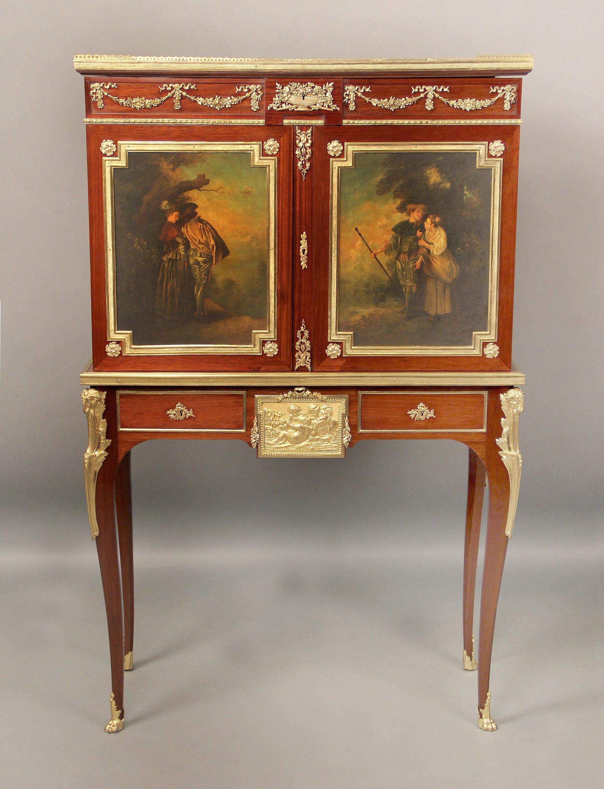 Belle Époque Armadio Vernis Martin di Paul Sormani della fine del XIX secolo con montatura in bronzo dorato in vendita