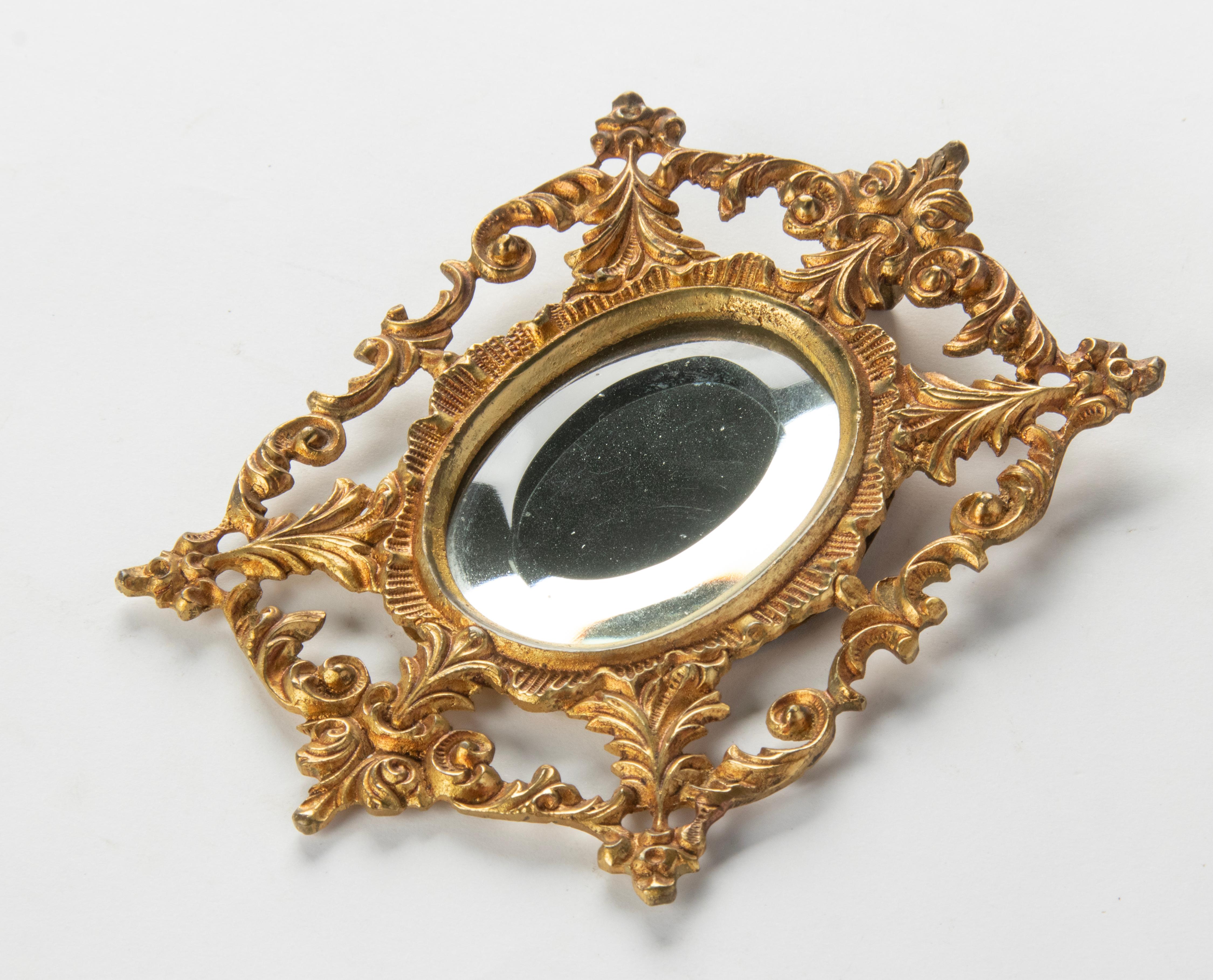 Late 19th Century Gilt Bronze Small Wall Mirror For Sale 1