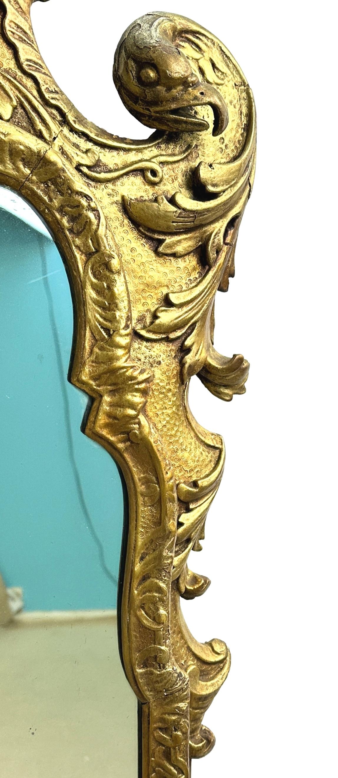 Gesso Late 19th Century Gilt Wall Mirror For Sale