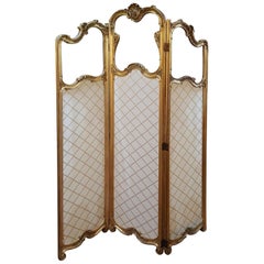 Antique Late 19th Century Giltwood and Gesso Vanity Dressing Screen