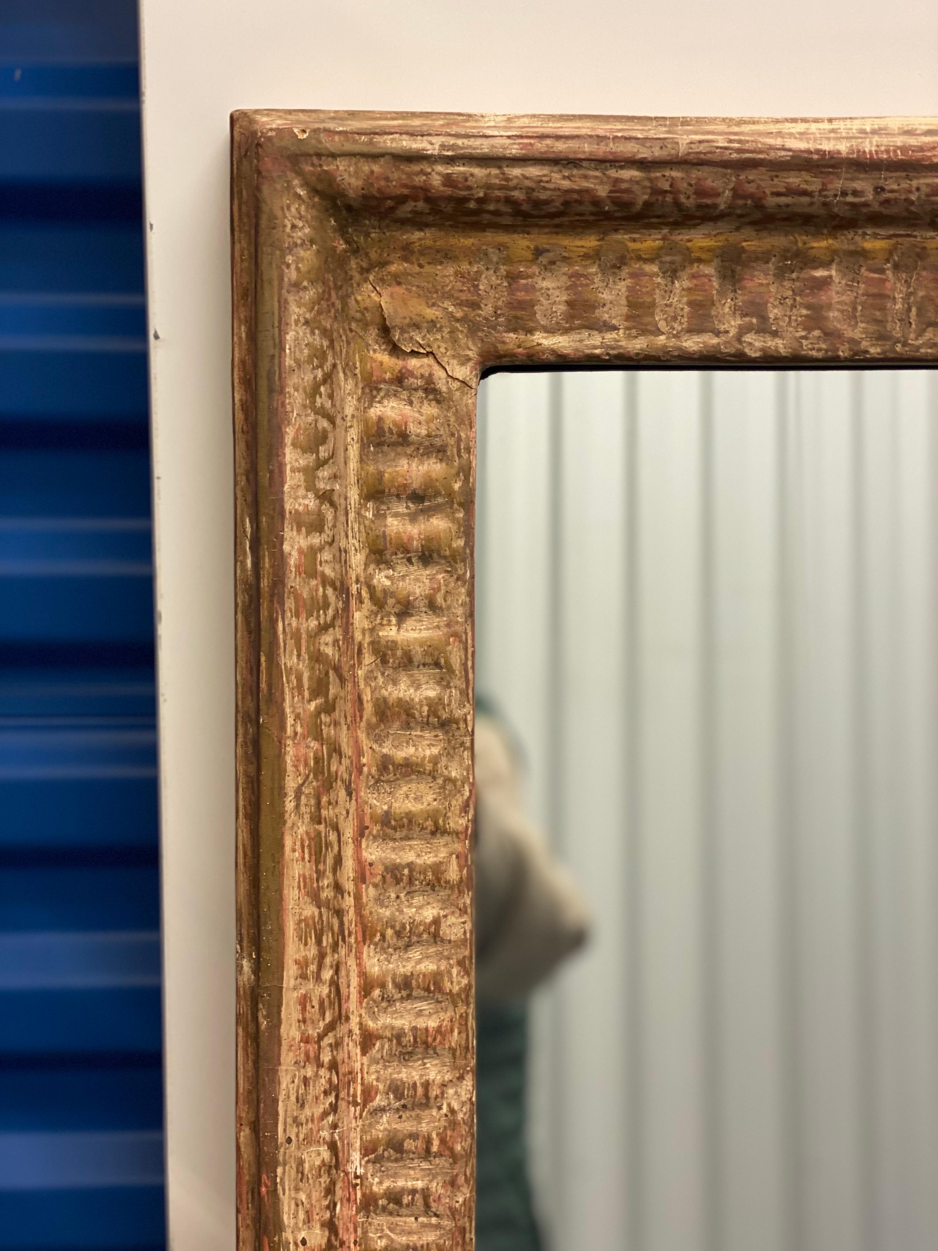 Spätes 19. Jahrhundert Giltwood Perlen rechteckigen Spiegel (Vergoldet) im Angebot