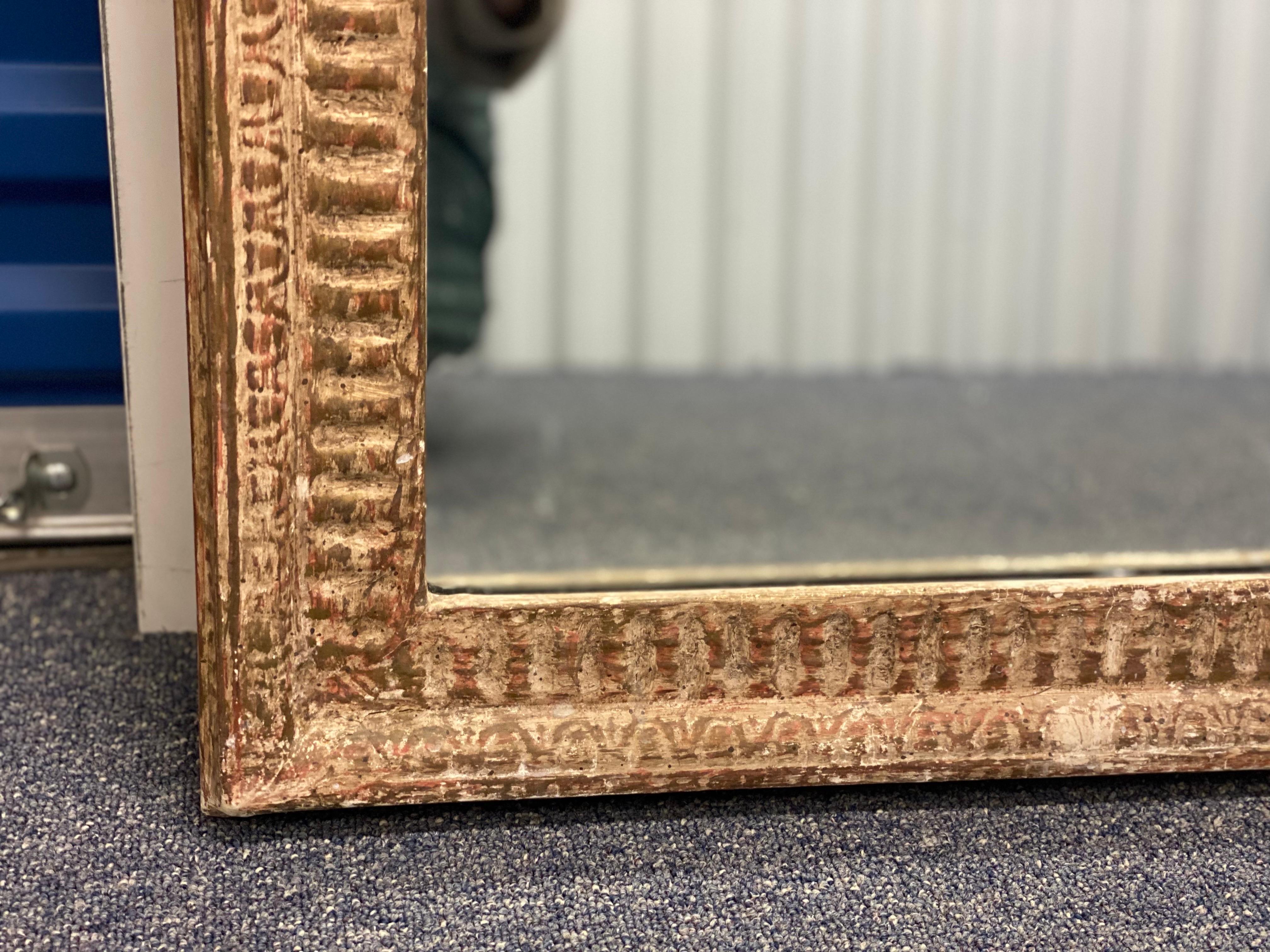 Spätes 19. Jahrhundert Giltwood Perlen rechteckigen Spiegel im Angebot 1