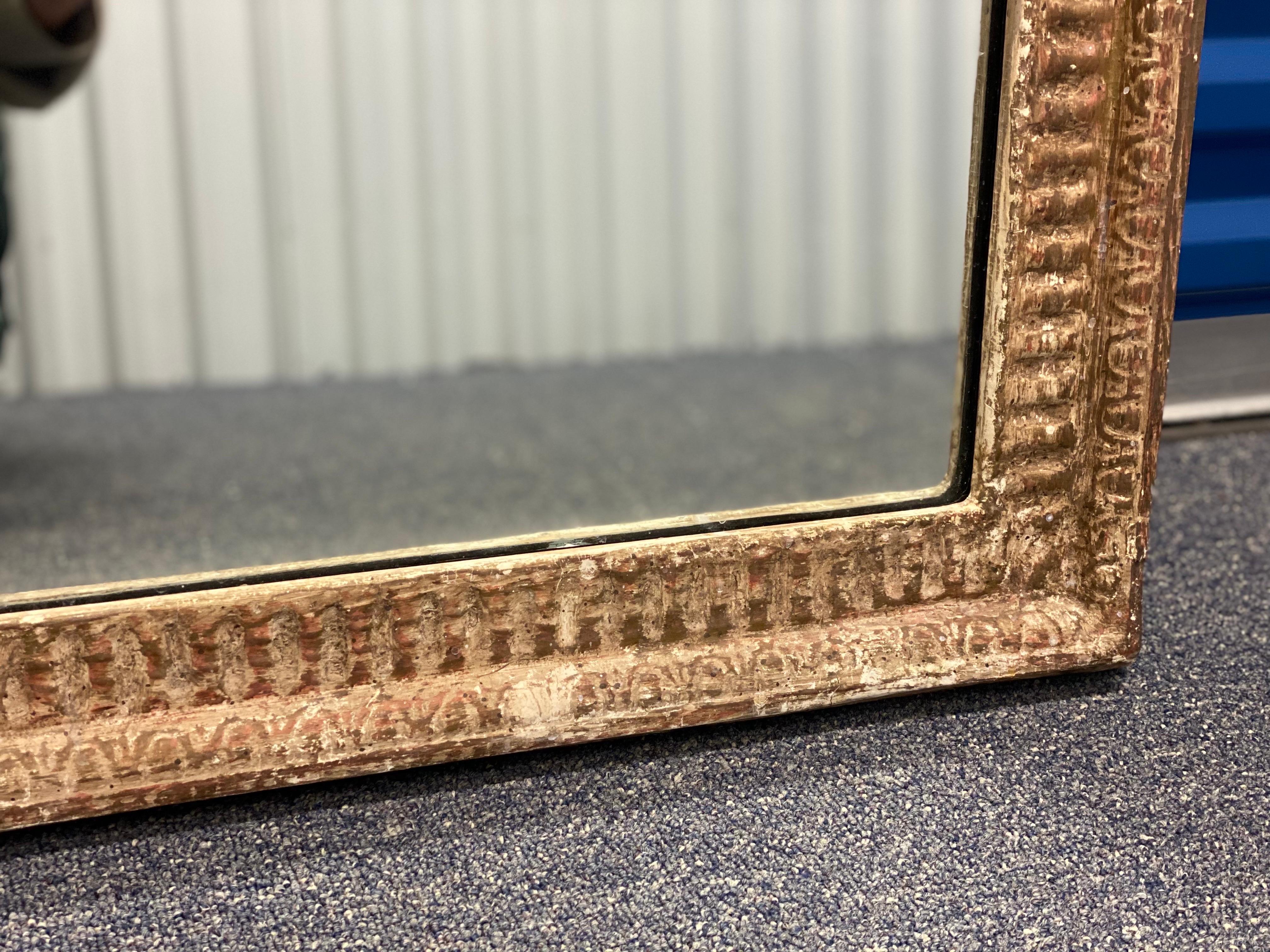 Spätes 19. Jahrhundert Giltwood Perlen rechteckigen Spiegel im Angebot 2
