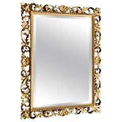 Late 19th Century Giltwood Florentine Mirror with Original Bevelled Glass