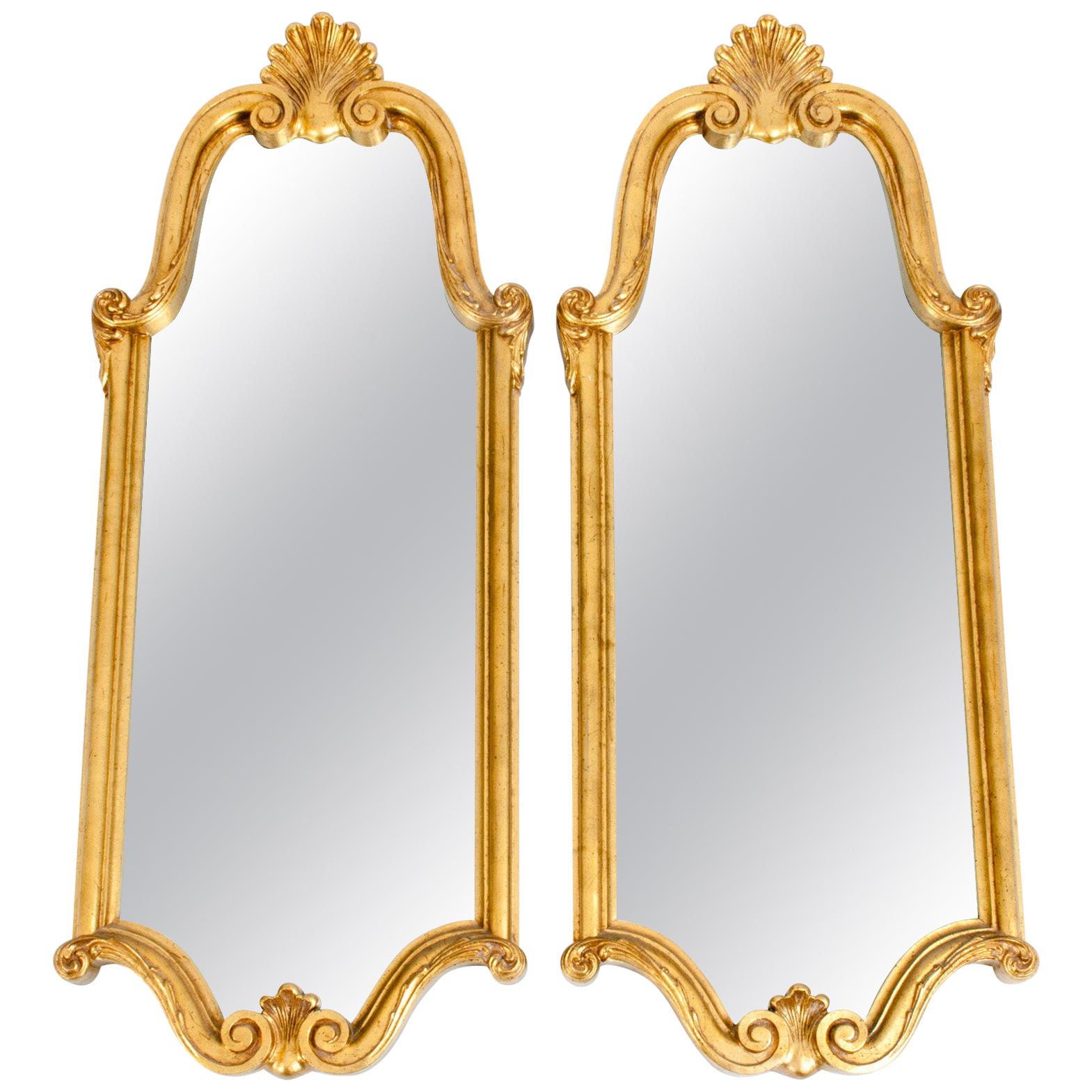 19th Century Giltwood Frame Pair Hanging Wall Mirror