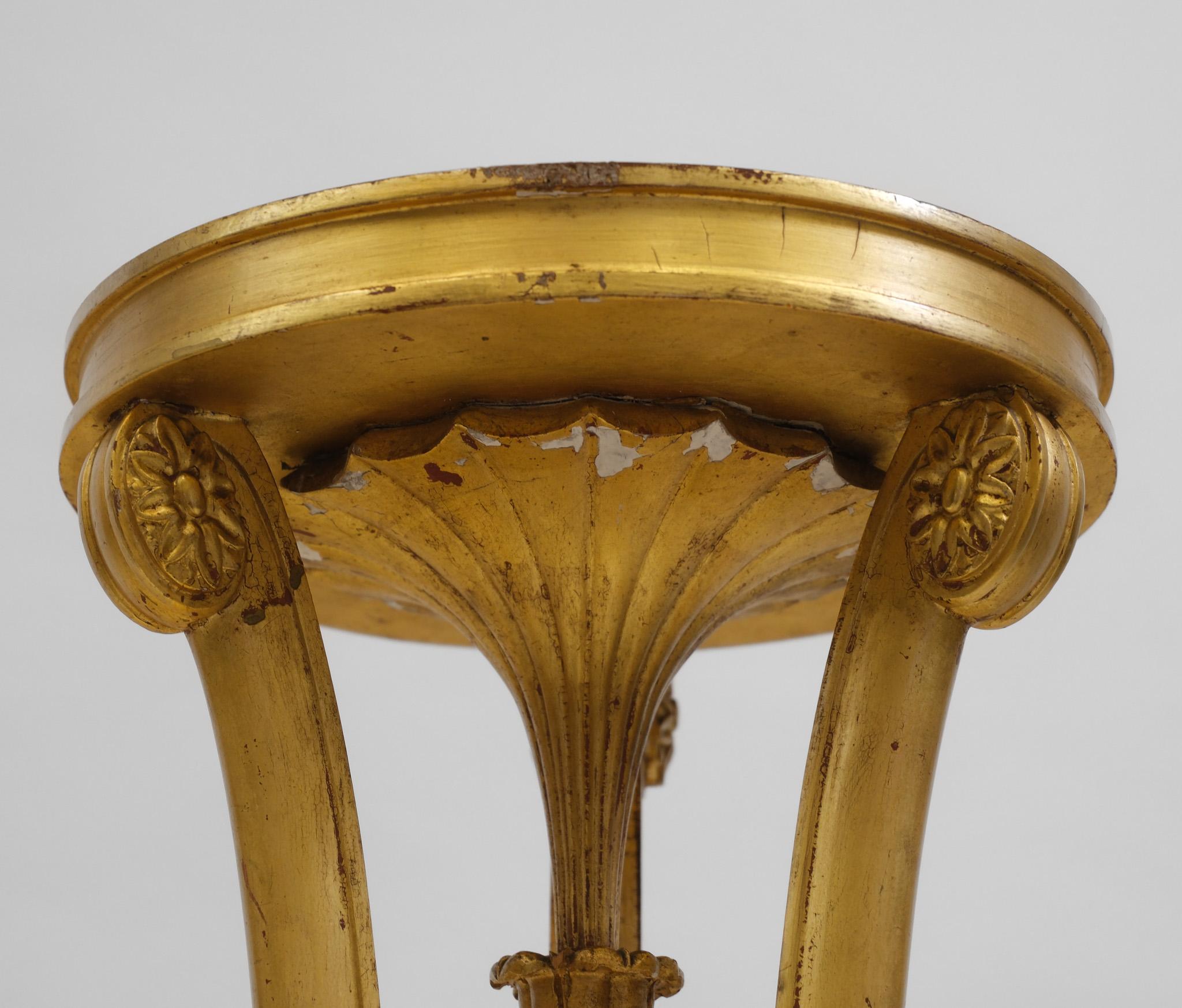 Fin du 19e siècle Gesso et bois doré  Torchère en vente 4