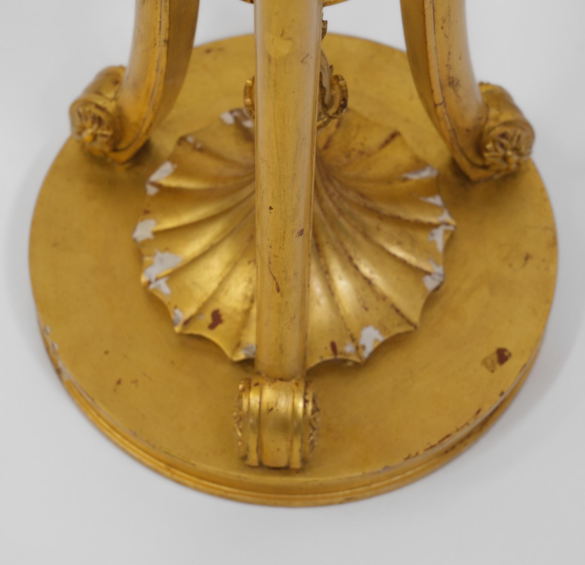 Fin du 19e siècle Gesso et bois doré  Torchère en vente 5