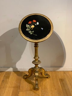 Late 19th Century, Giltwood Gueridon with Hard Stones Top
