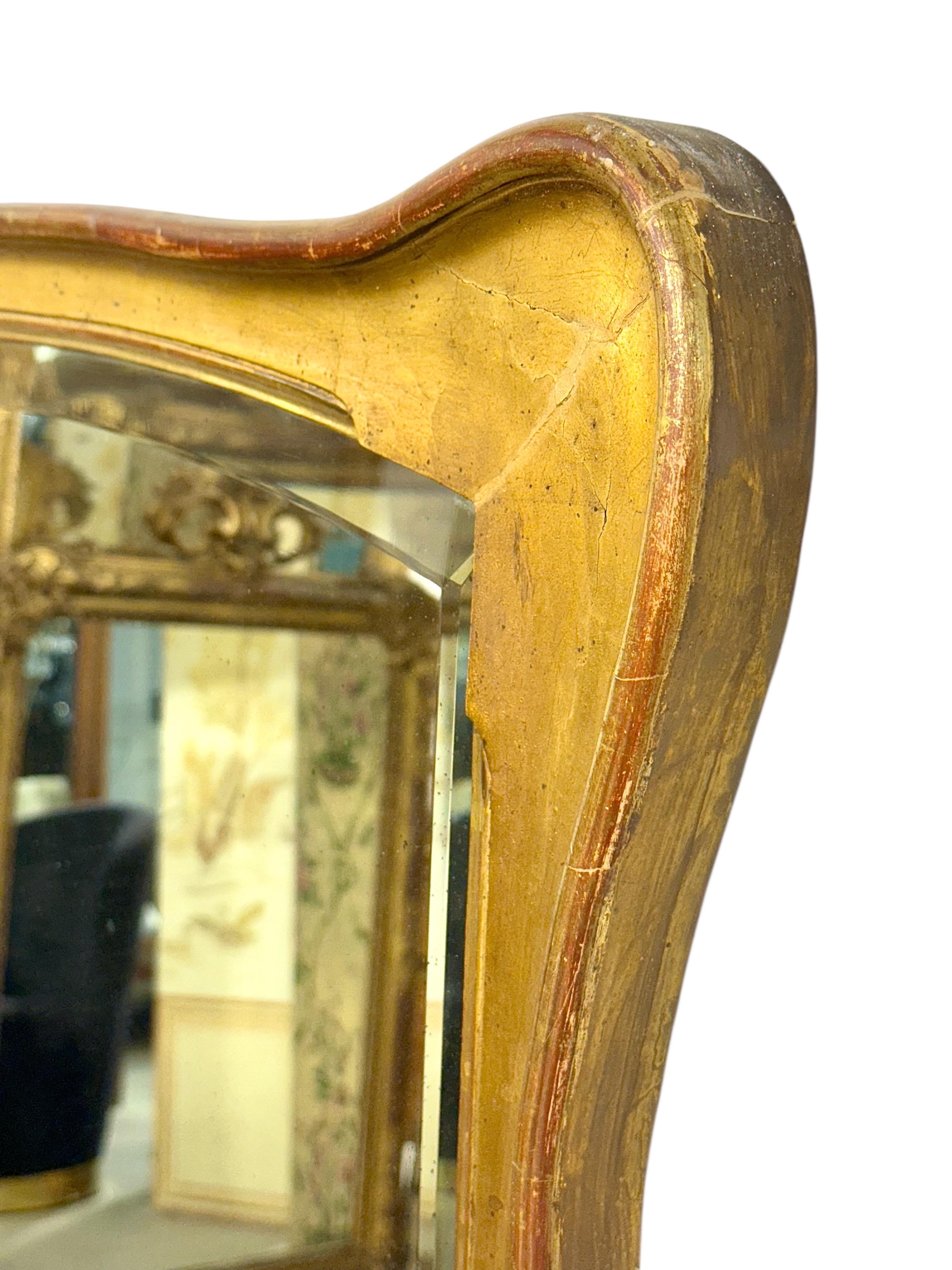 Late 19th Century Giltwood Mirror with Beveled Mercury Glass For Sale 6