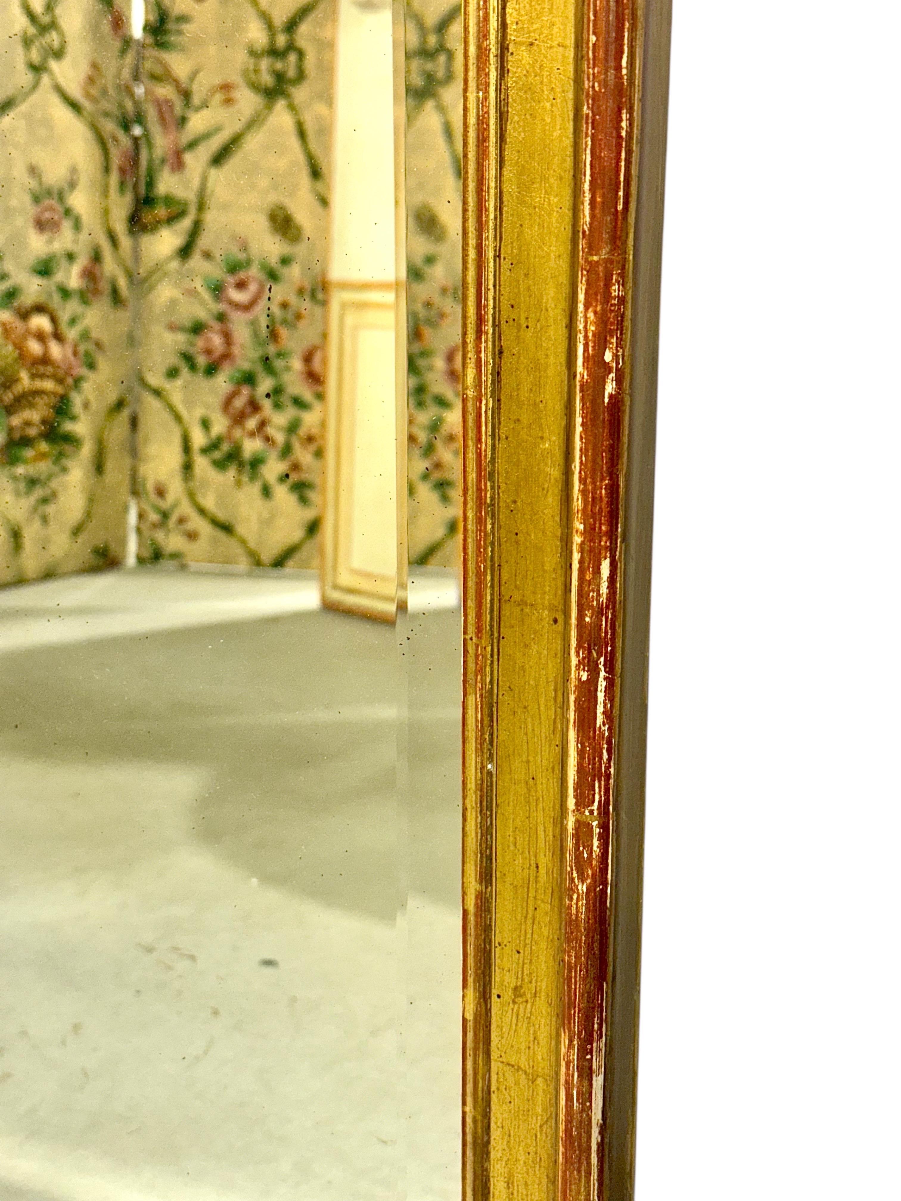 Late 19th Century Giltwood Mirror with Beveled Mercury Glass For Sale 7
