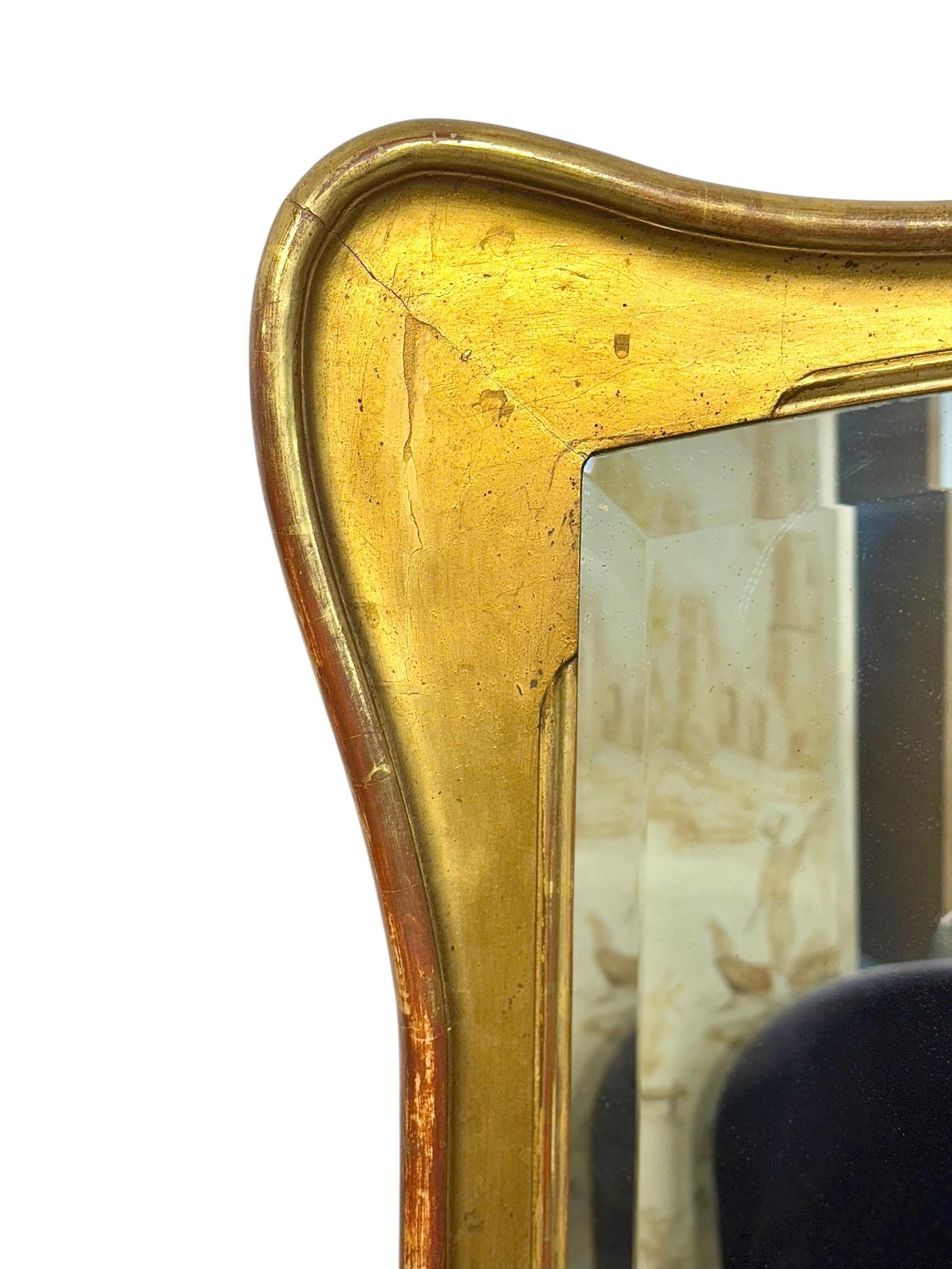 French Late 19th Century Giltwood Mirror with Beveled Mercury Glass For Sale