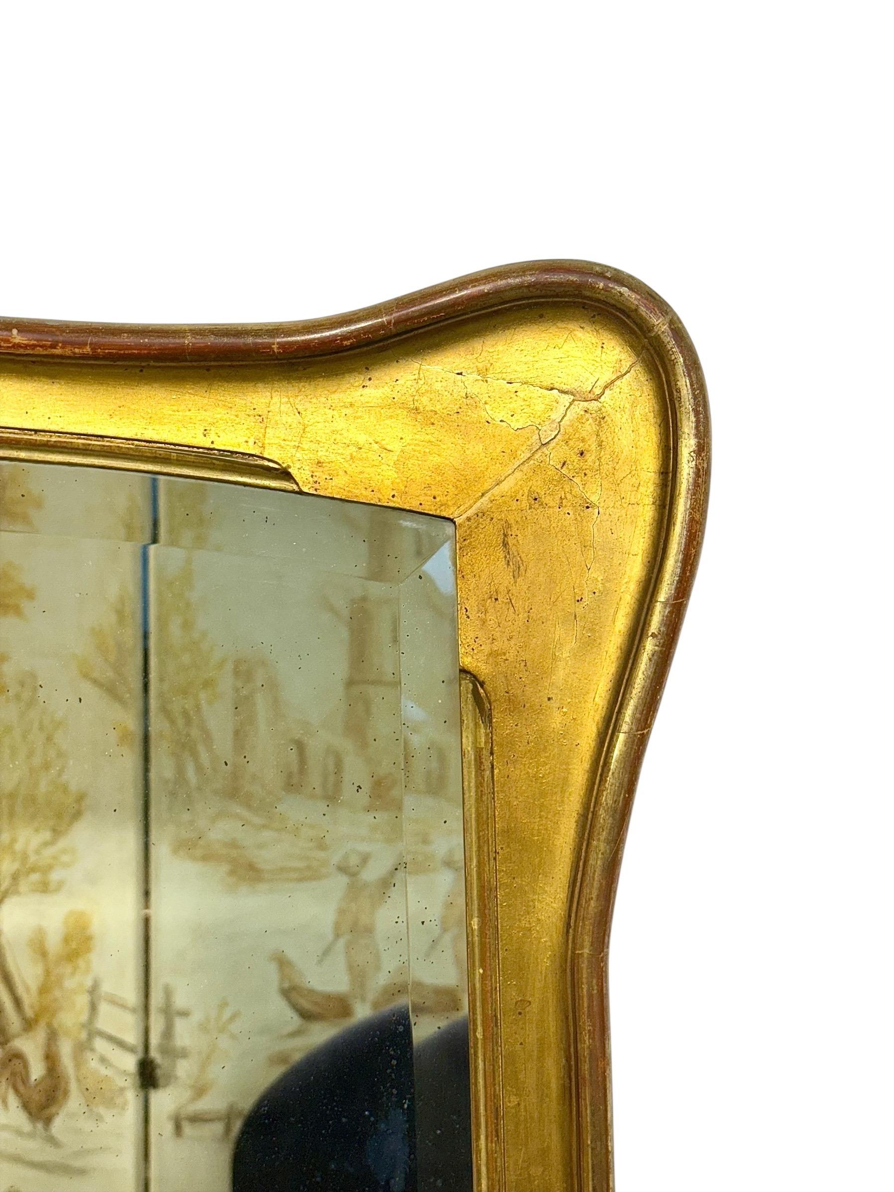 Late 19th Century Giltwood Mirror with Beveled Mercury Glass For Sale 1