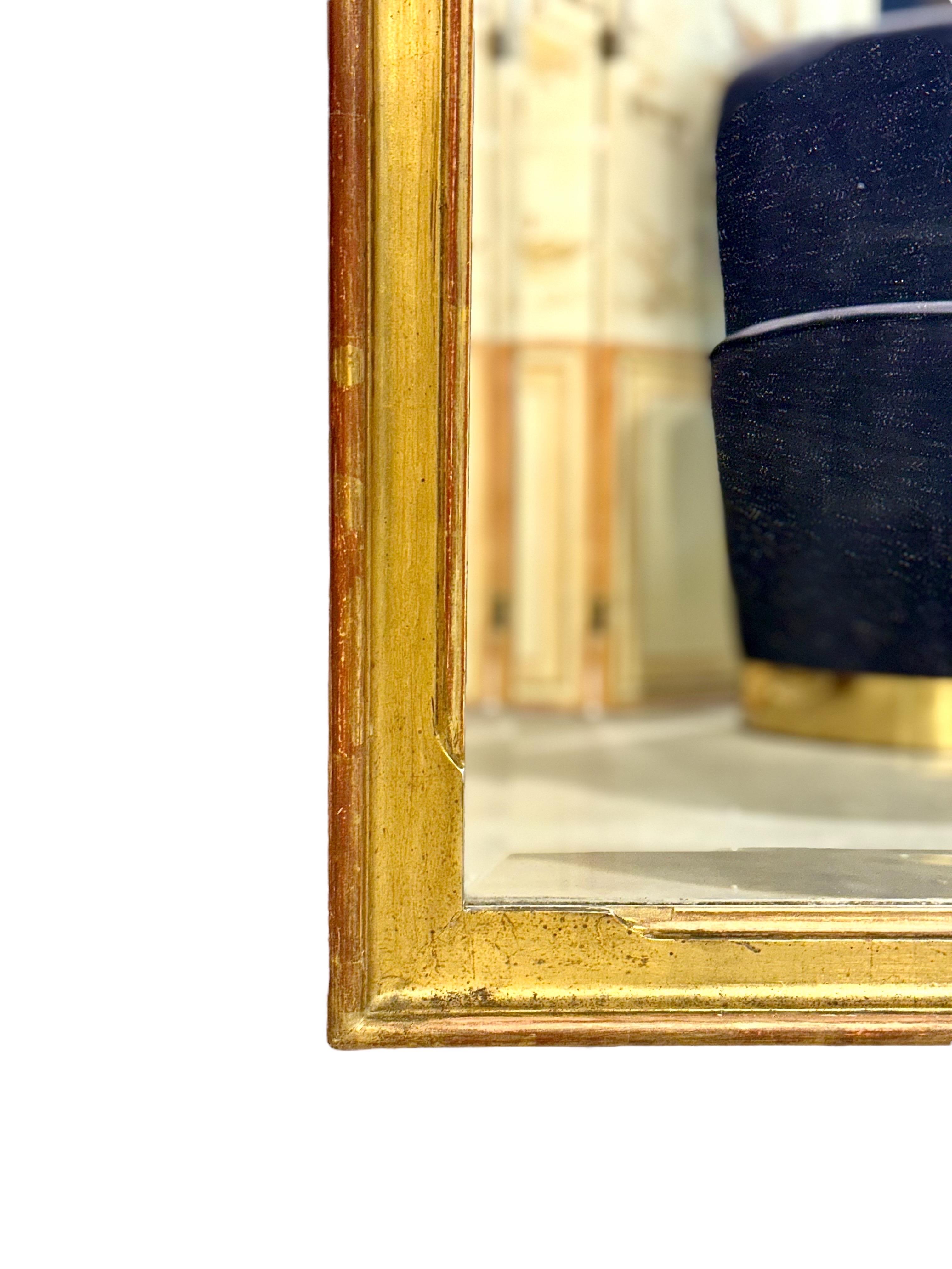 Late 19th Century Giltwood Mirror with Beveled Mercury Glass For Sale 5