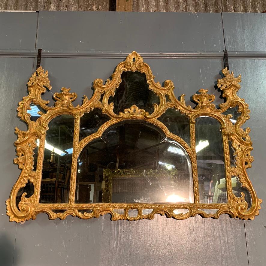 Late 19th Century Giltwood Overmantle Mirror with Original Bevelled Glass 4