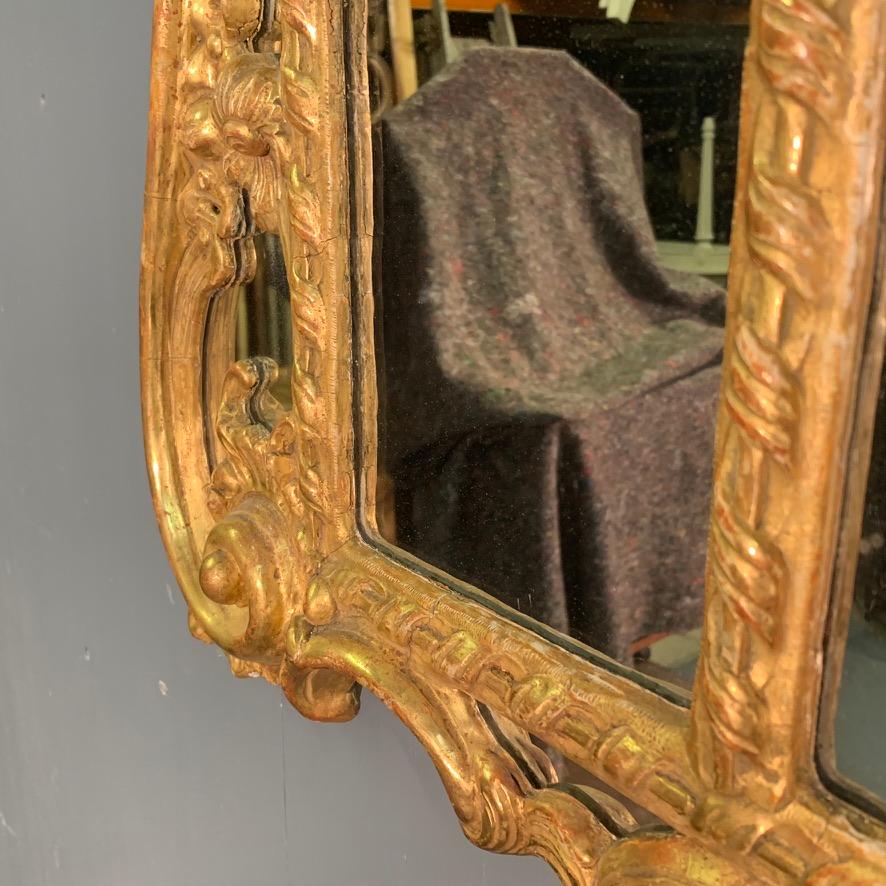 Late 19th Century Giltwood Overmantle Mirror with Original Bevelled Glass 2