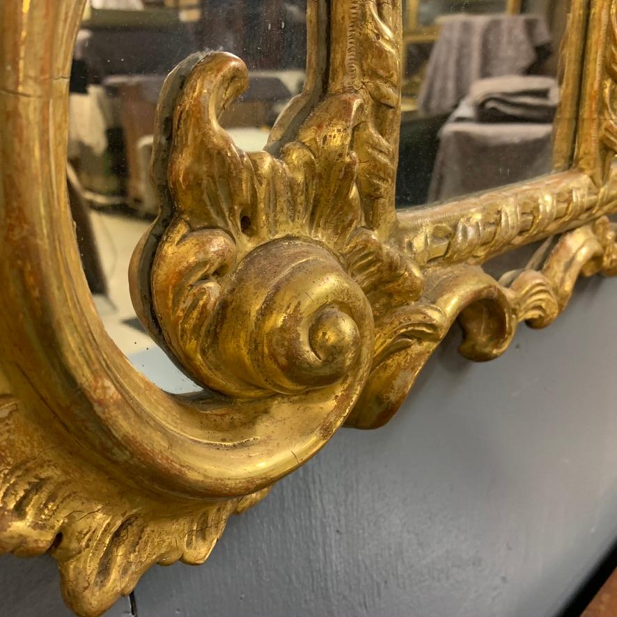 Late 19th Century Giltwood Overmantle Mirror with Original Bevelled Glass 3