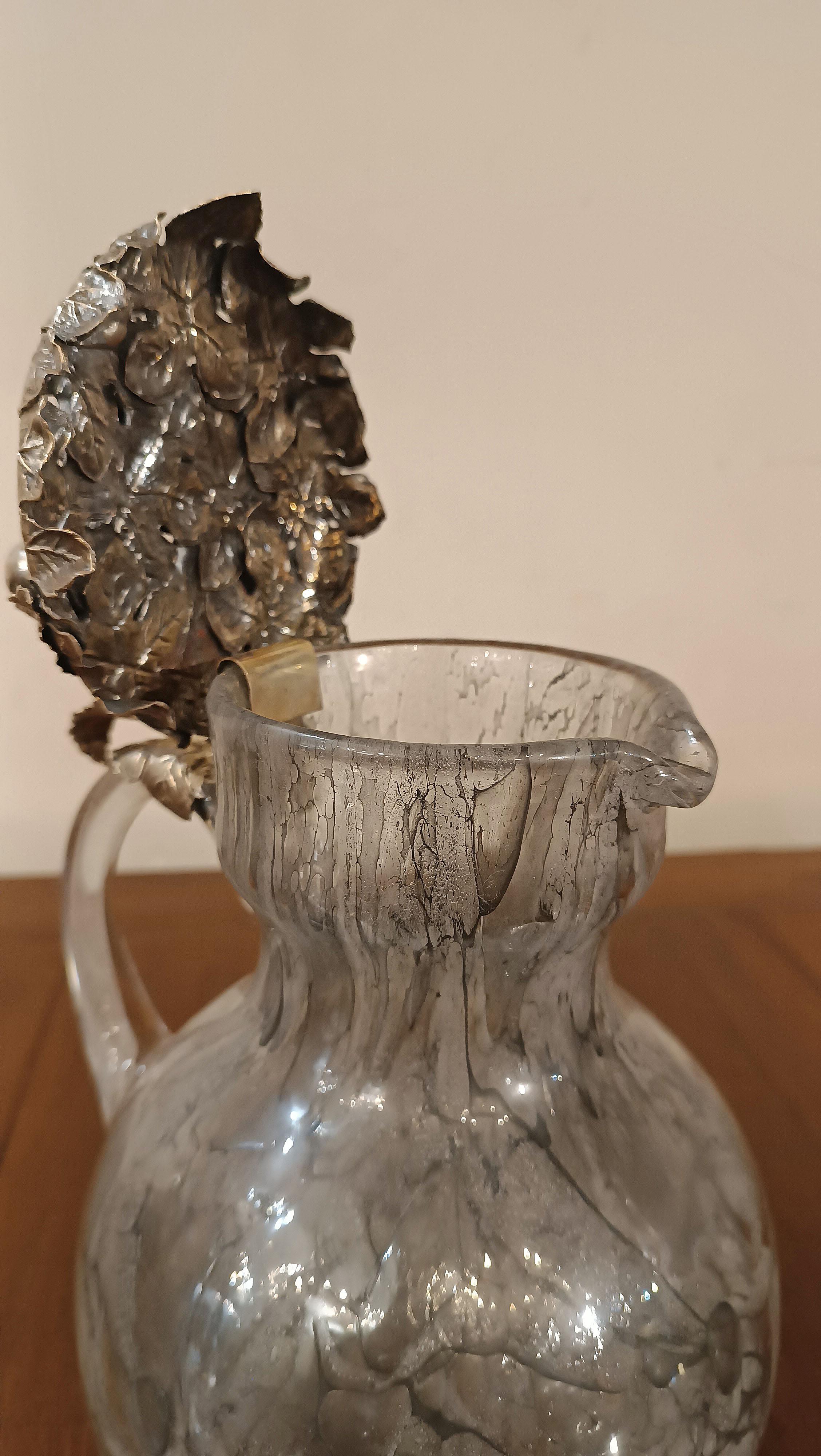 LATE 19th CENTURY GLASS AND SILVER JUG For Sale 4