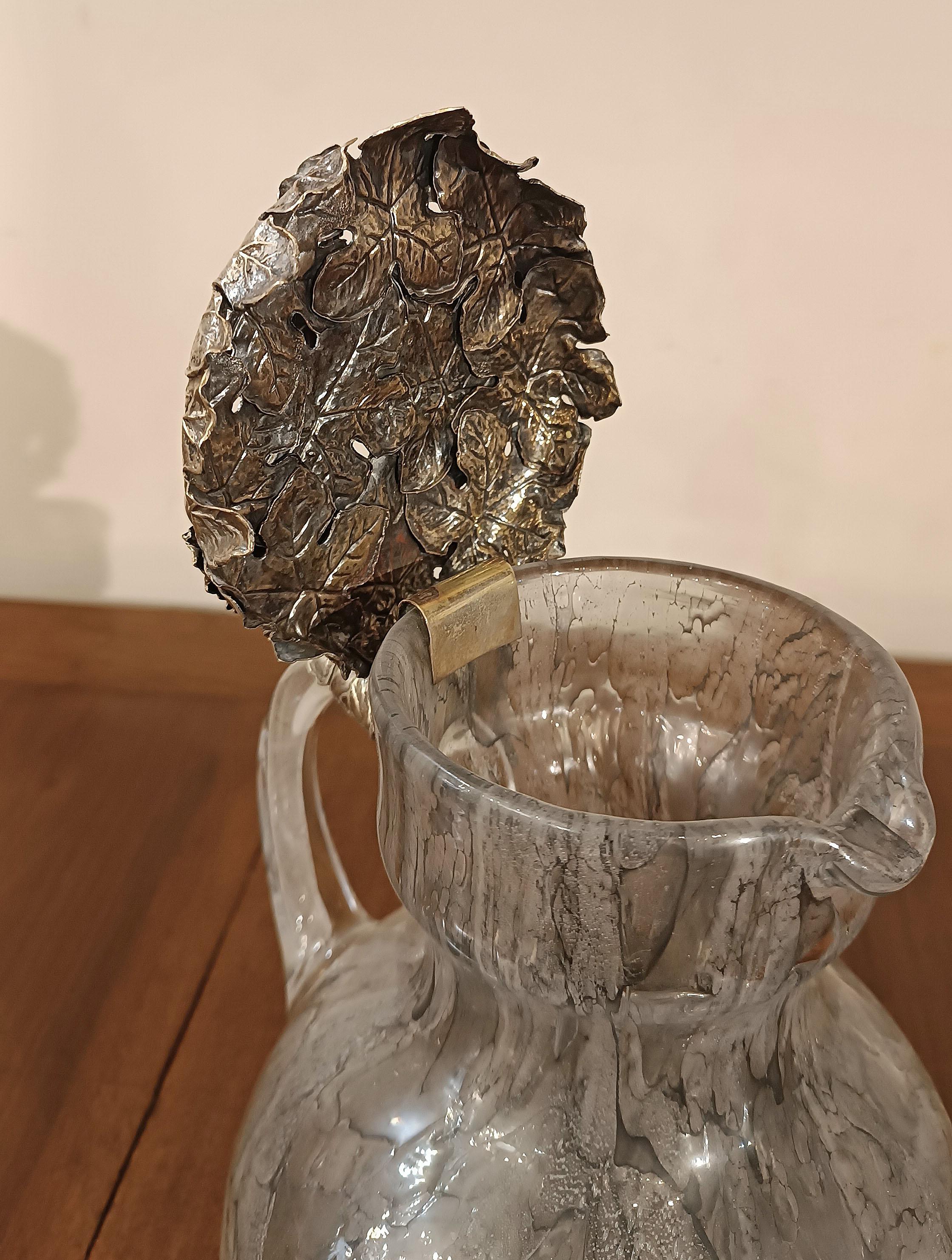 LATE 19th CENTURY GLASS AND SILVER JUG For Sale 1