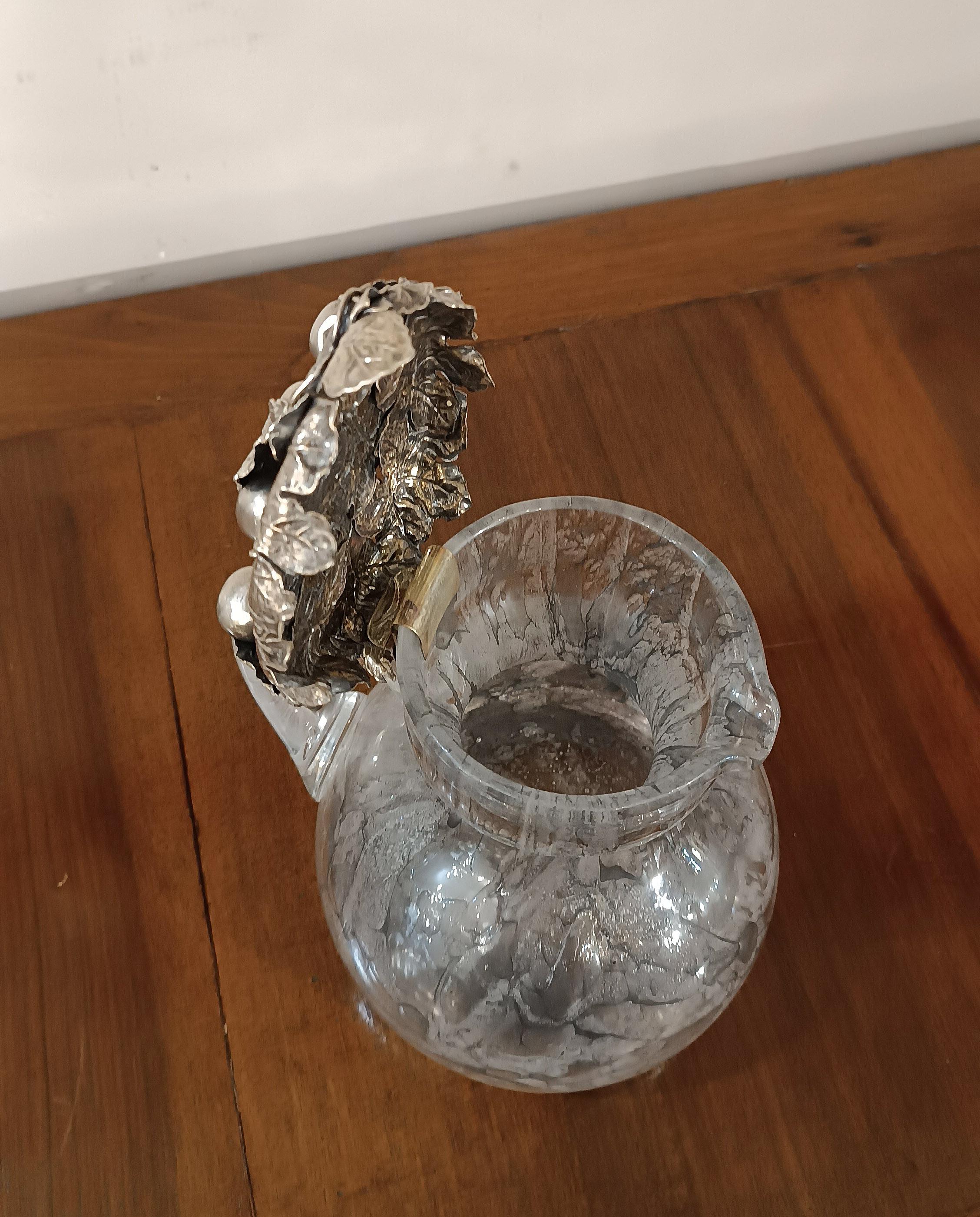 LATE 19th CENTURY GLASS AND SILVER JUG For Sale 2