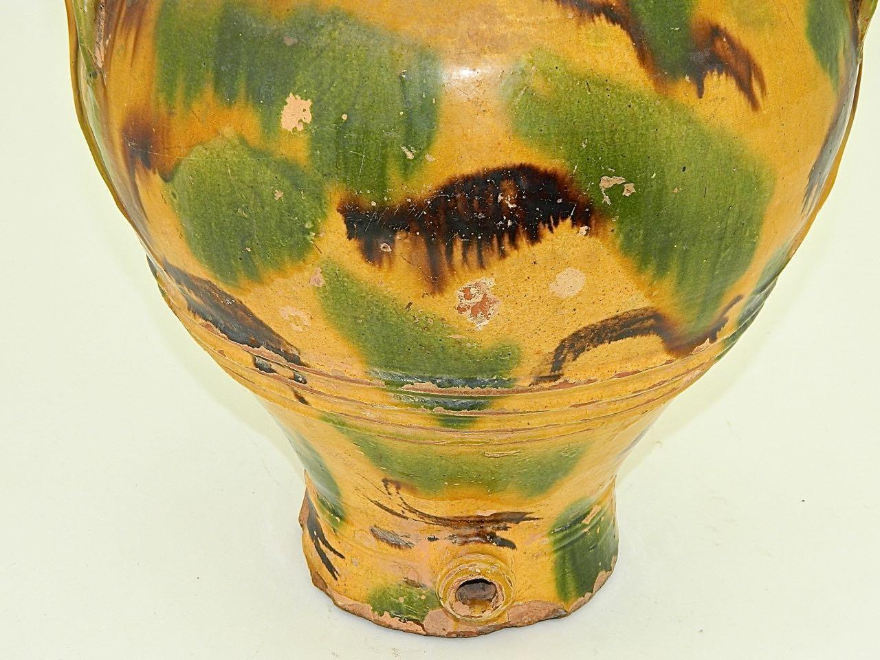 Late 19th Century Glazed Catalonian Majolica Folk Art Urn 2