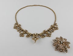 Late 19th Century Gold and Pearls Necklace and Pendant