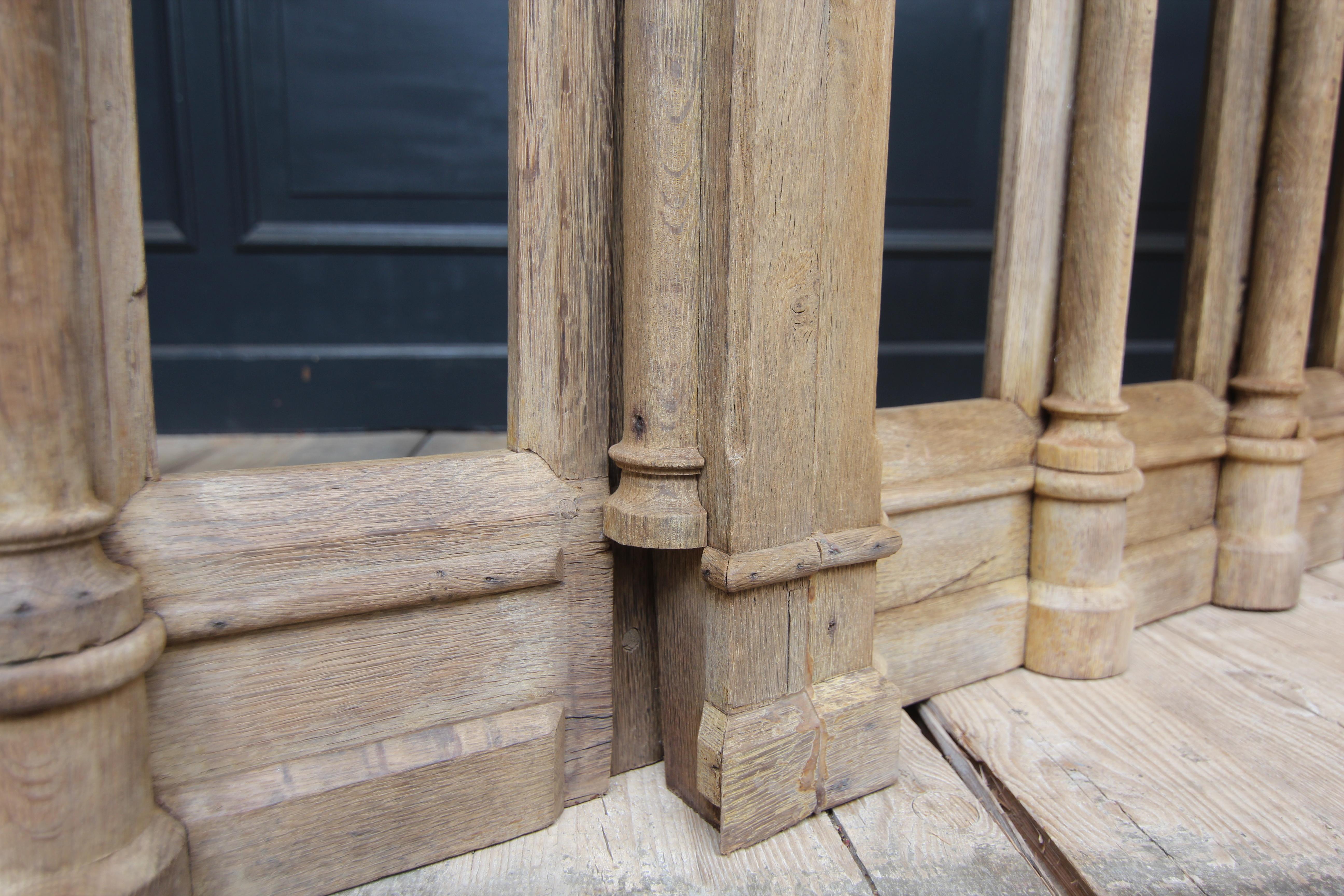 European Late 19th Century Gothic Revival Oak Balustrade with Entry