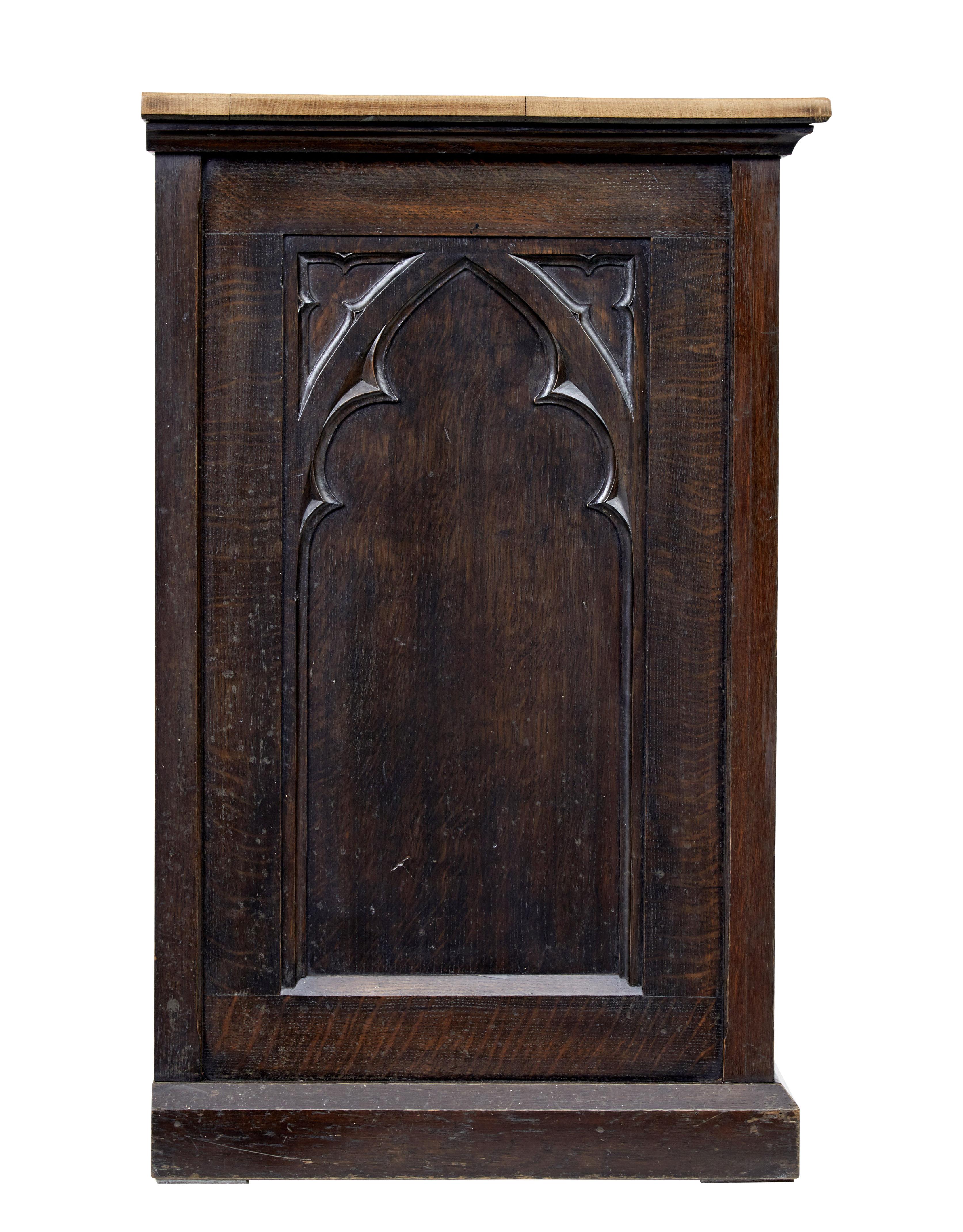 Woodwork Late 19th Century Gothic Revival Oak Cupboard