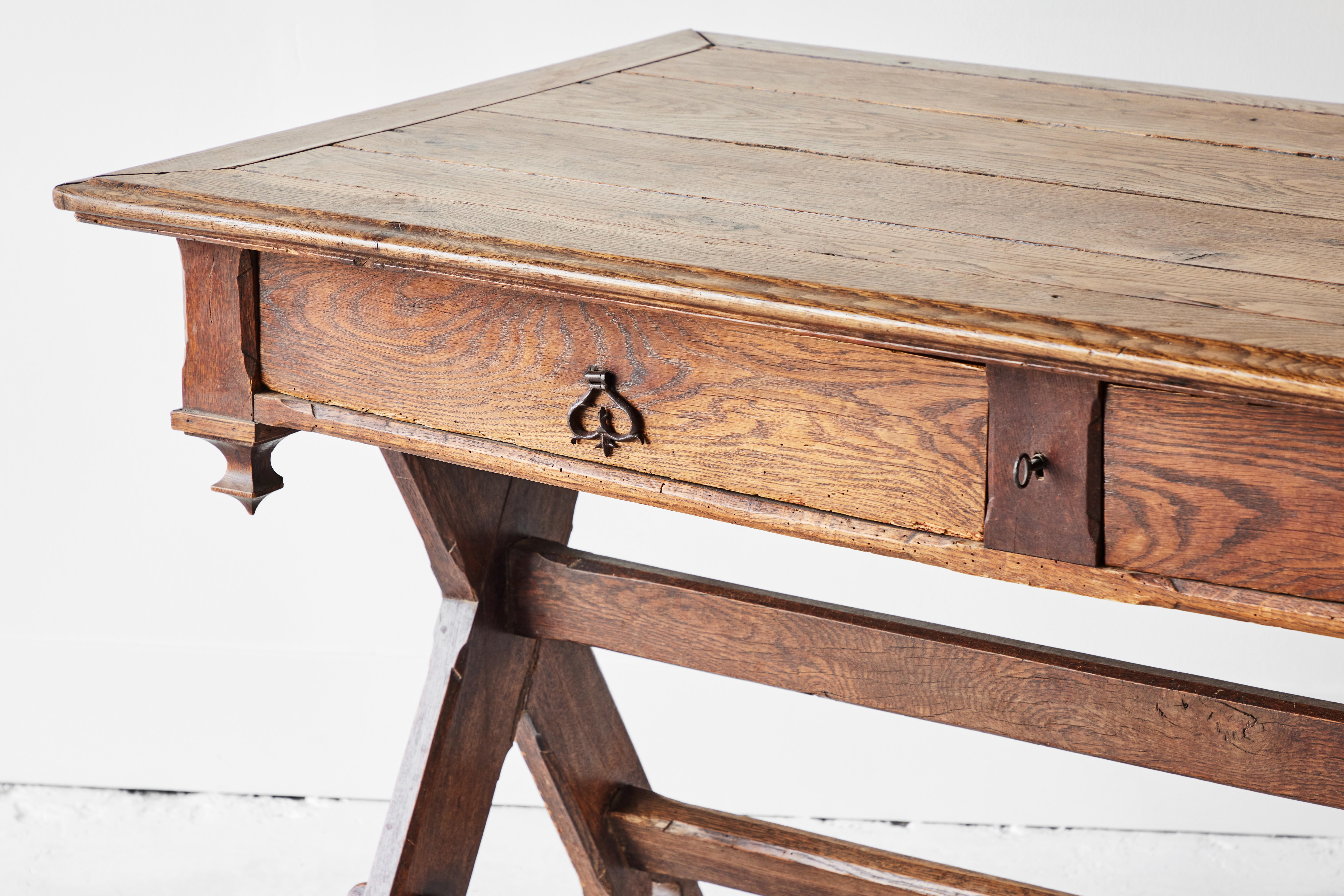 Late 19th Century Gothic Revival Oak Library Table or Desk 4