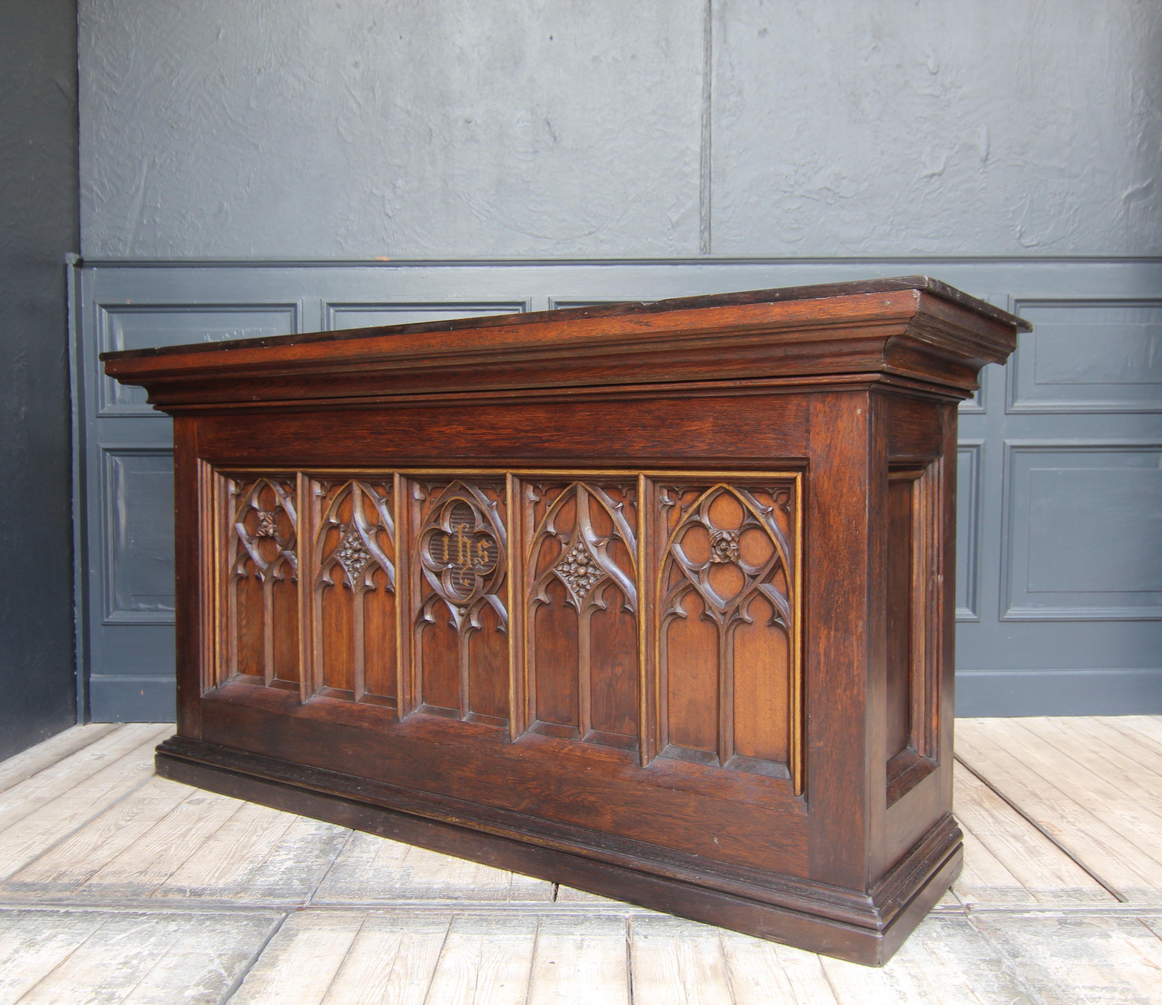 Late 19th Century Gothic Revival Shop Counter made of Oak 12