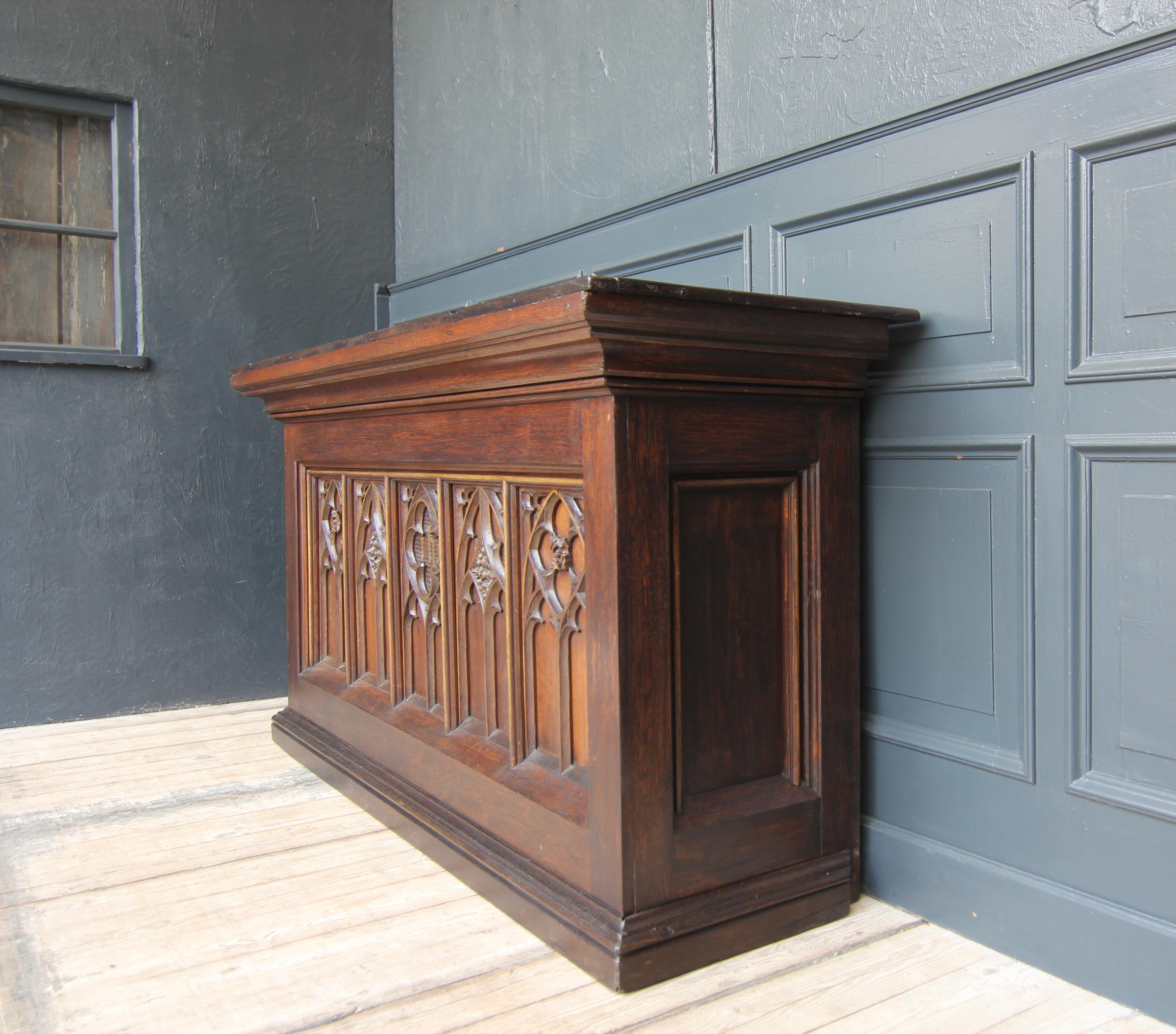 Late 19th Century Gothic Revival Shop Counter made of Oak 1