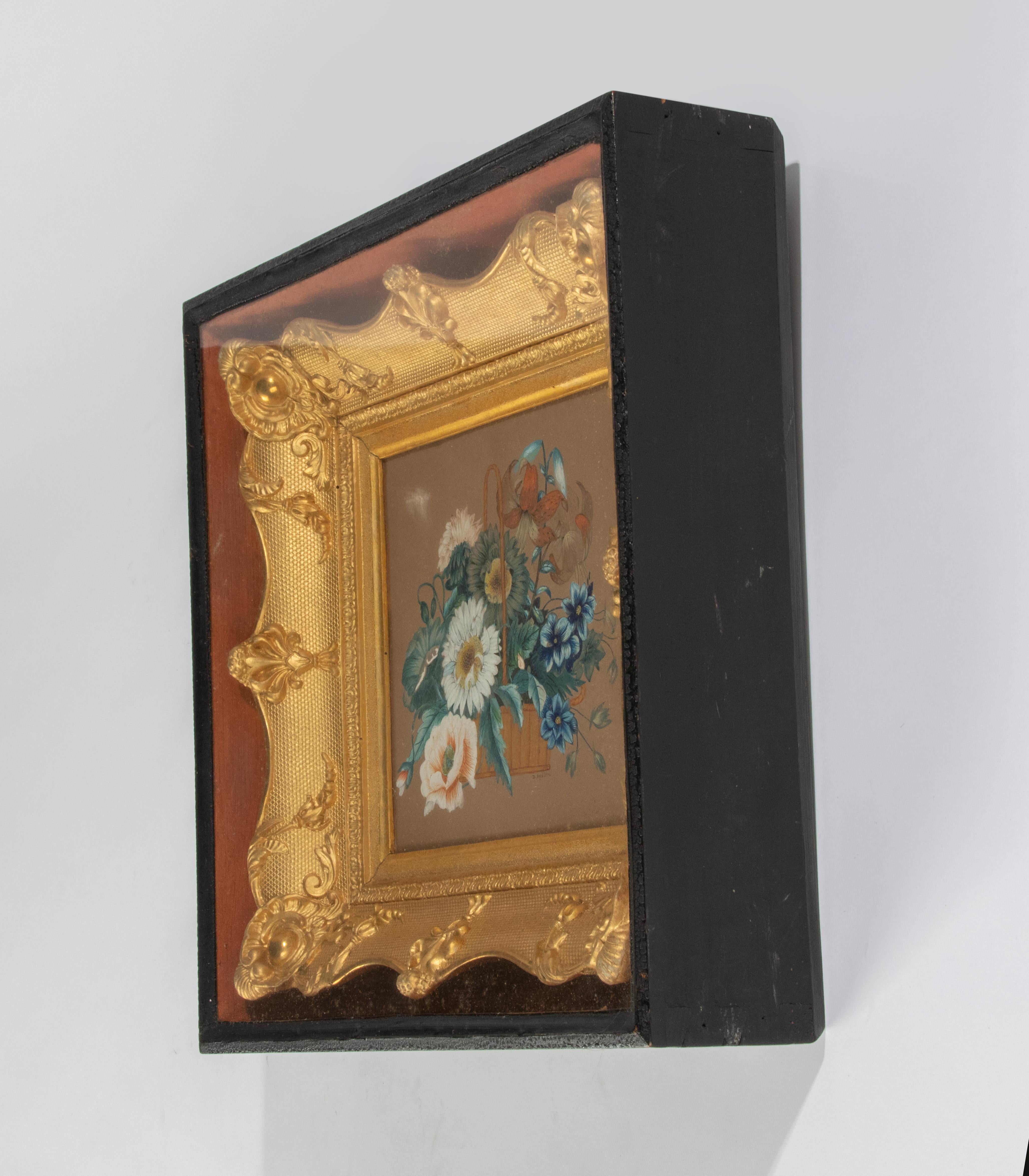 Pintura al gouache de finales del siglo XIX, firmada D. Seydlitz Belga en venta