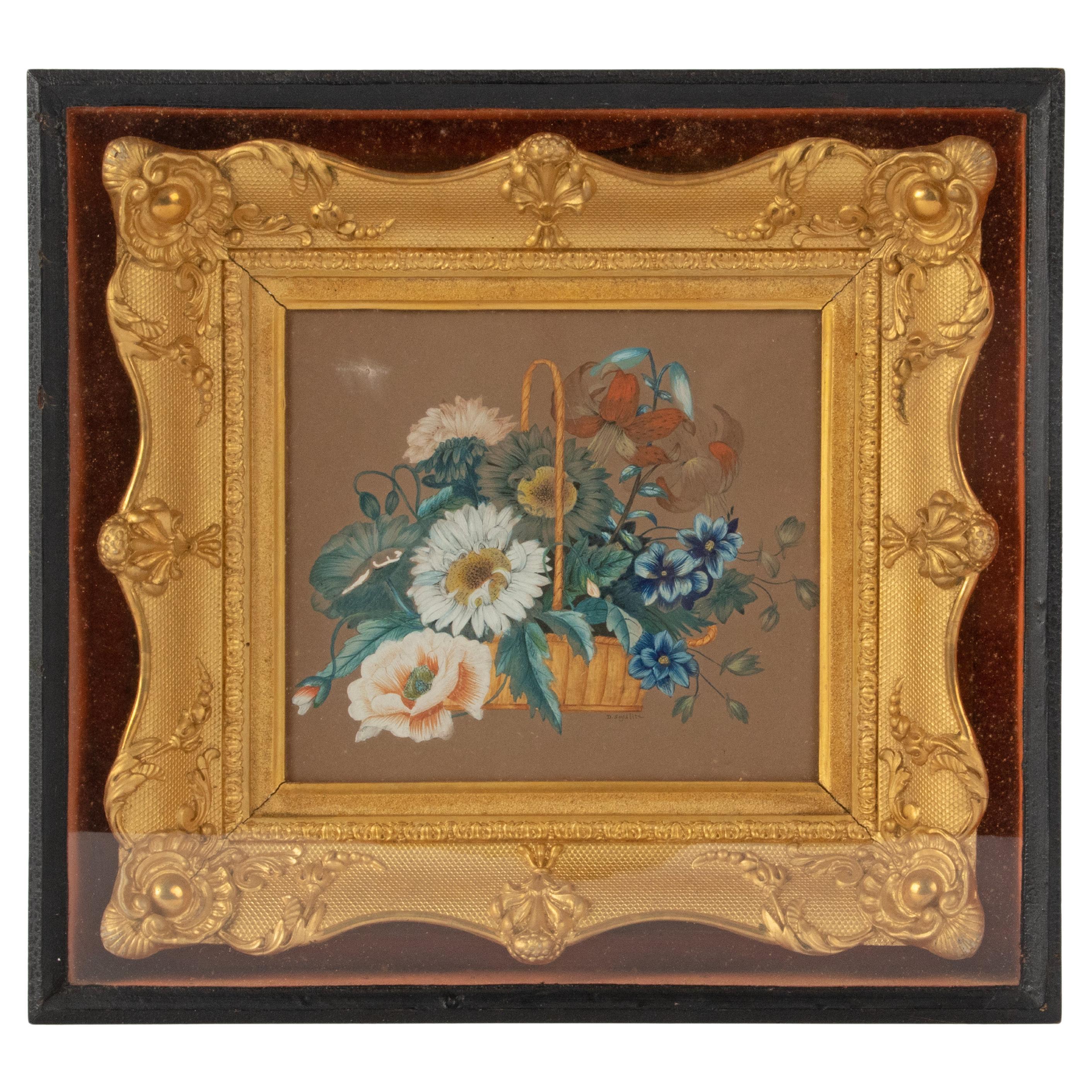 Late 19th Century Gouache painting, signed D. Seydlitz For Sale